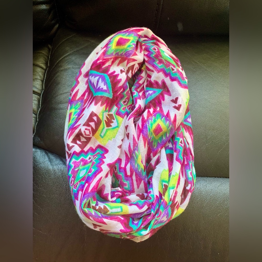 Two Infinity Scarves | Aztec Pattern | Flower Pattern | Free with Purchase